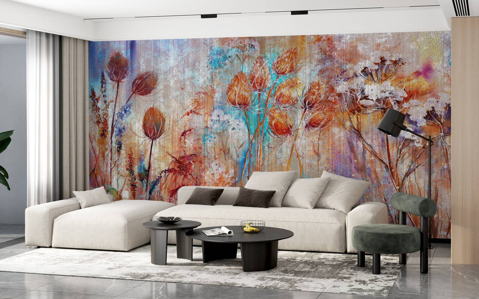 Papier peint variété de couleurs de floraison