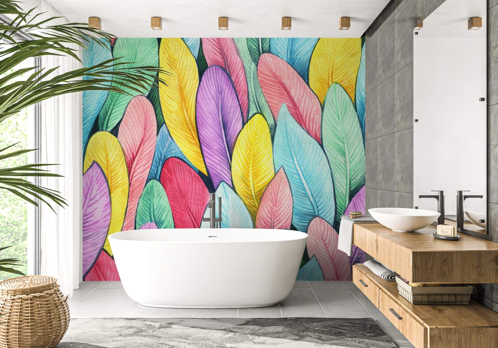 Papier peint feuilles multicolores d'un automne lumineux