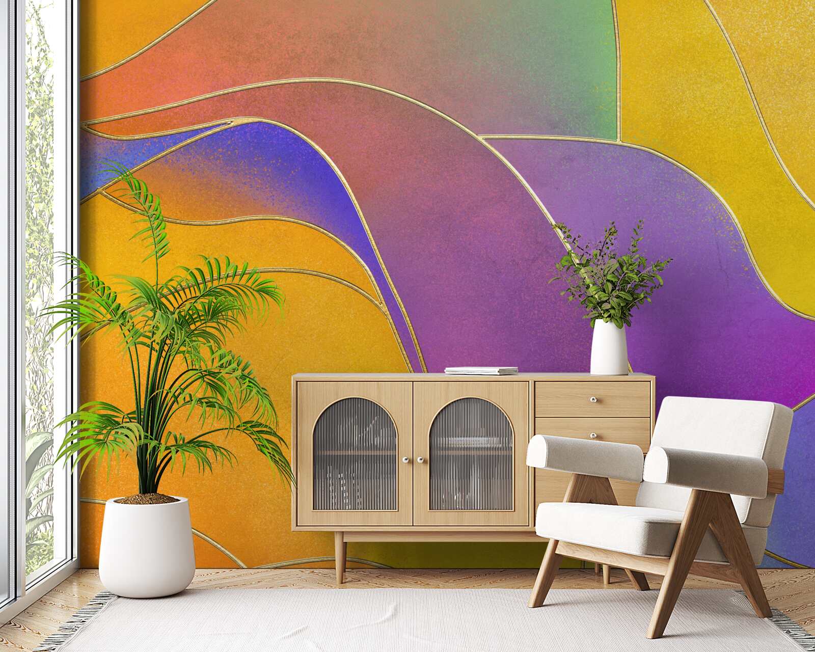 Papier peint lignes lâches en violet