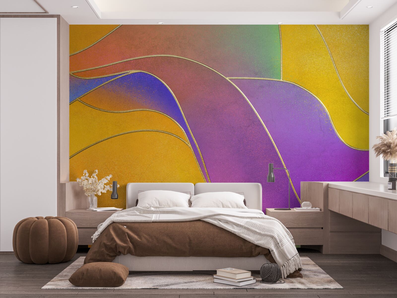 Papier peint lignes lâches en violet