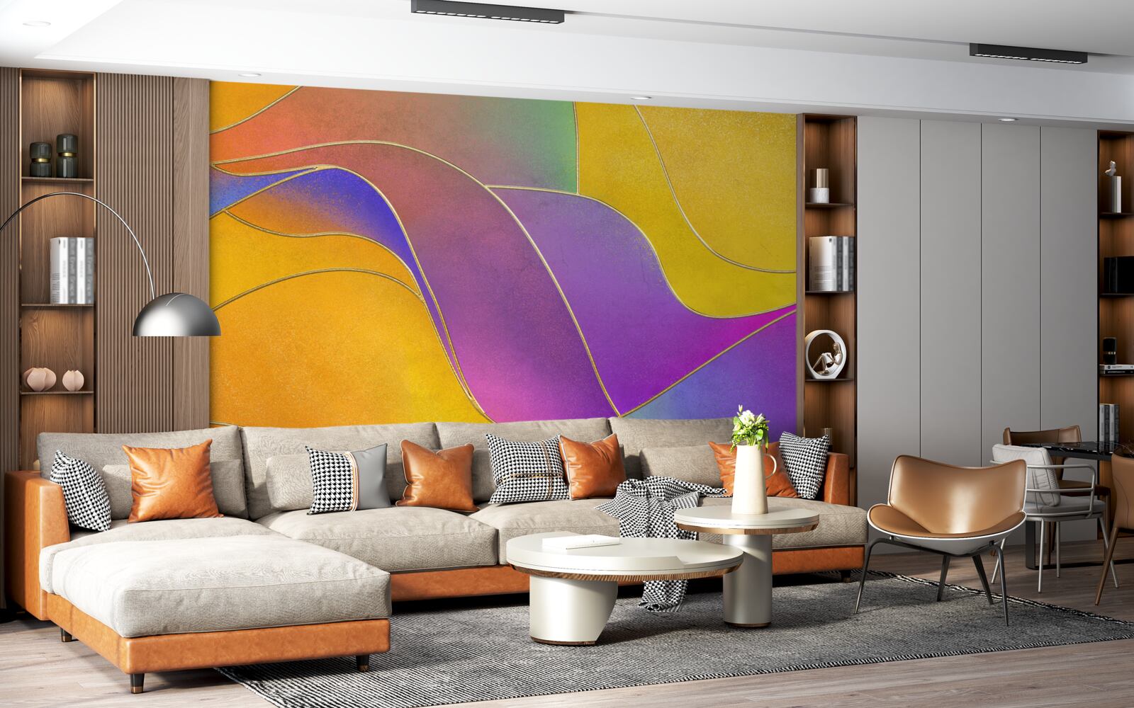 Papier peint lignes lâches en violet