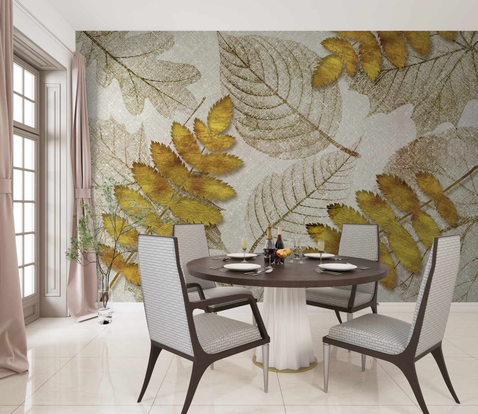 Papier peint une jungle couverte d'or