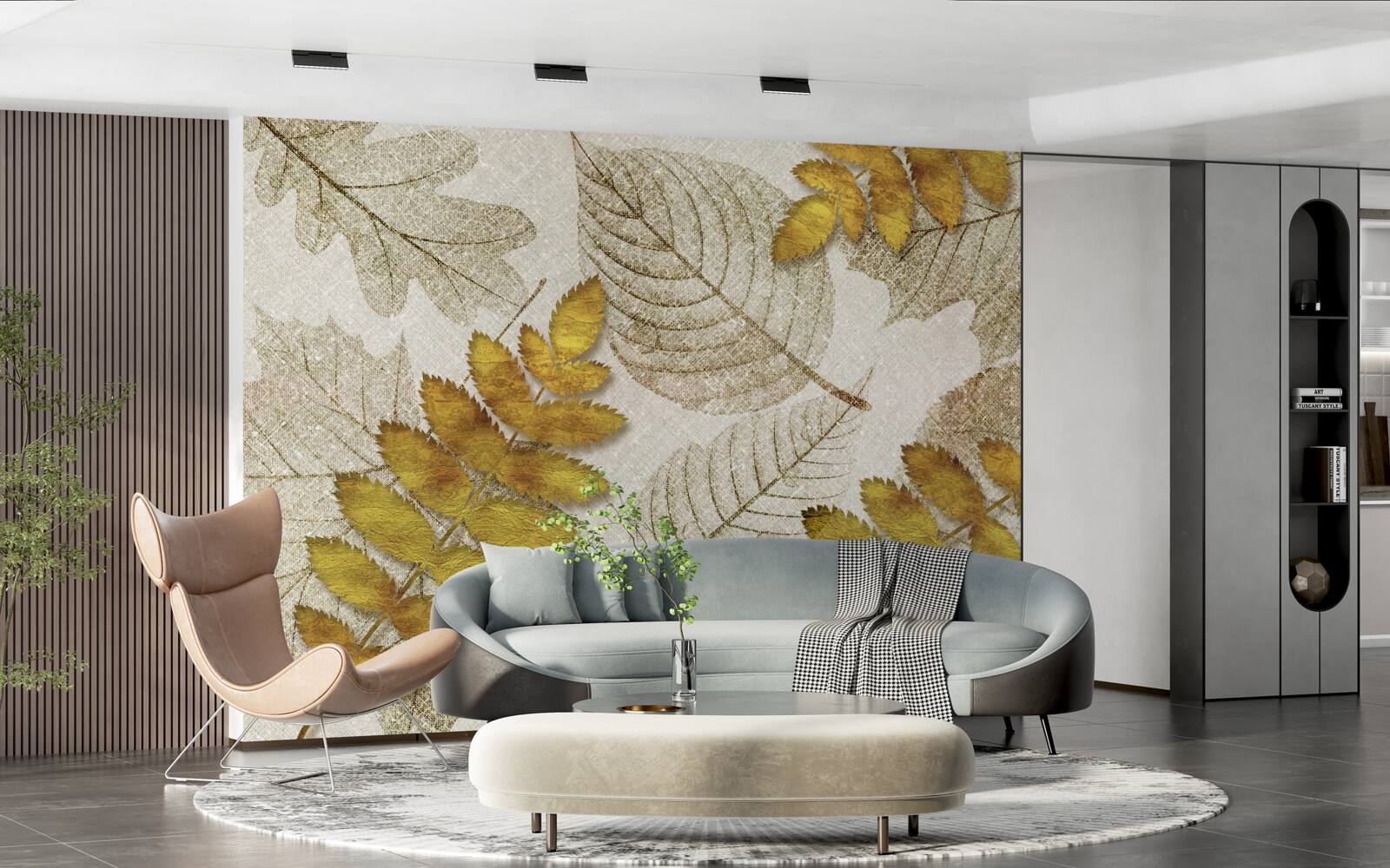 Papier peint une jungle couverte d'or