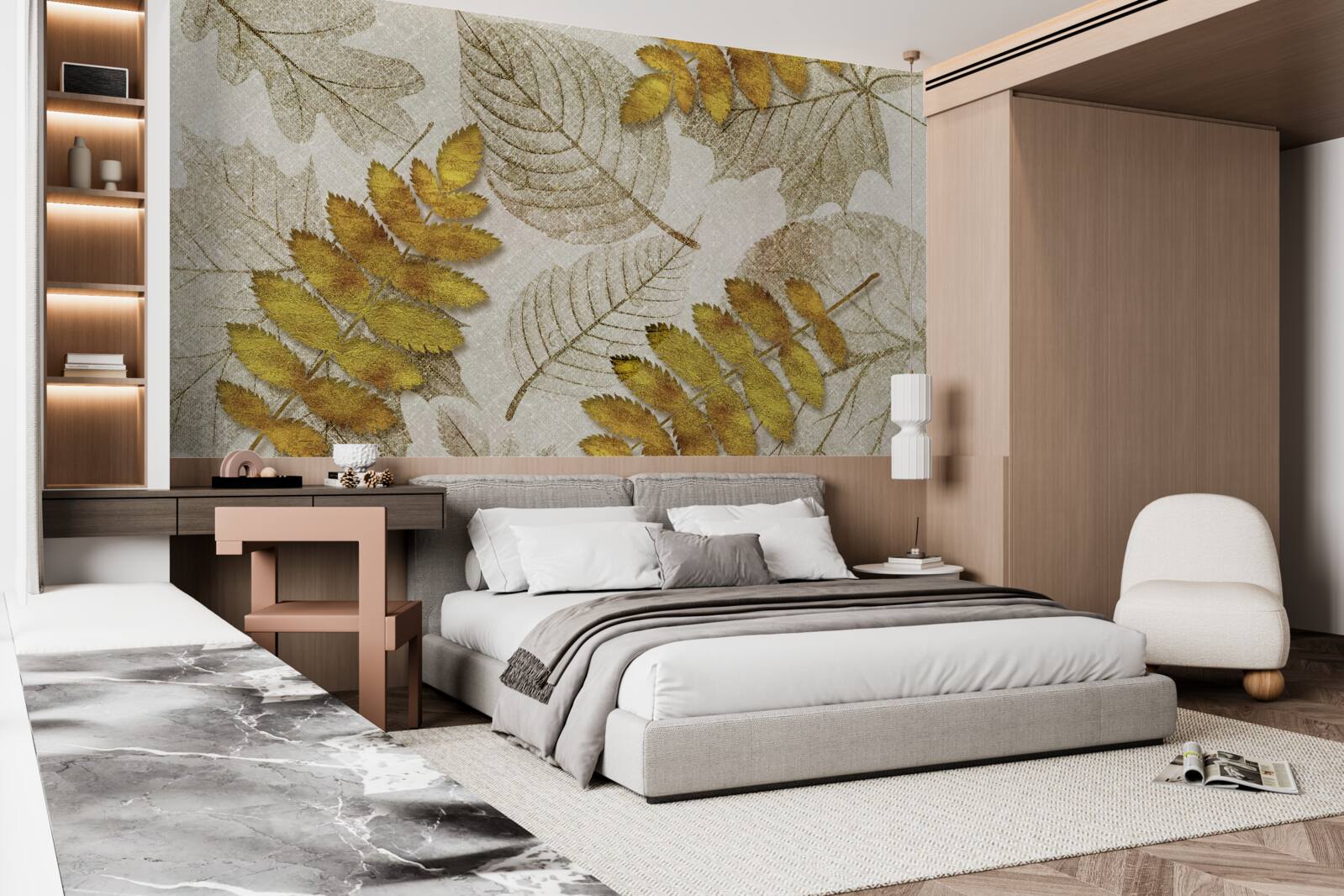 Papier peint une jungle couverte d'or