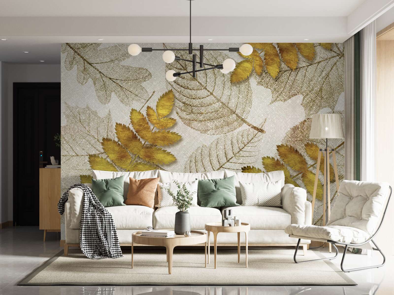 Papier peint une jungle couverte d'or