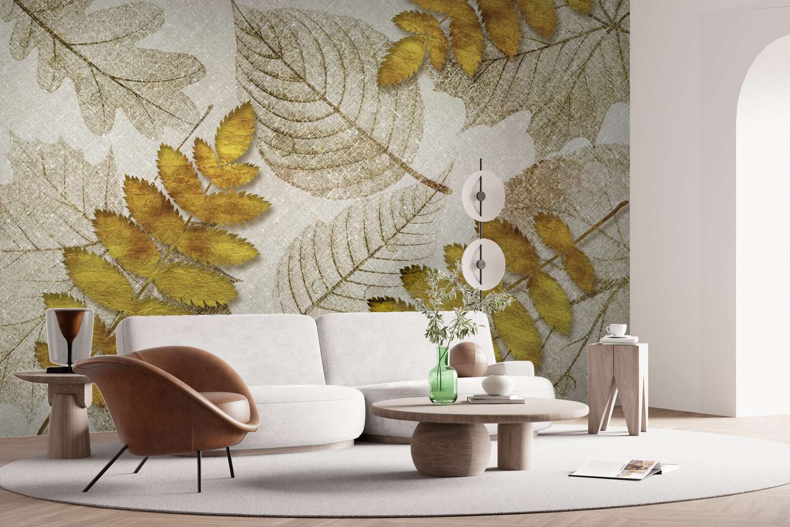 Papier peint une jungle couverte d'or