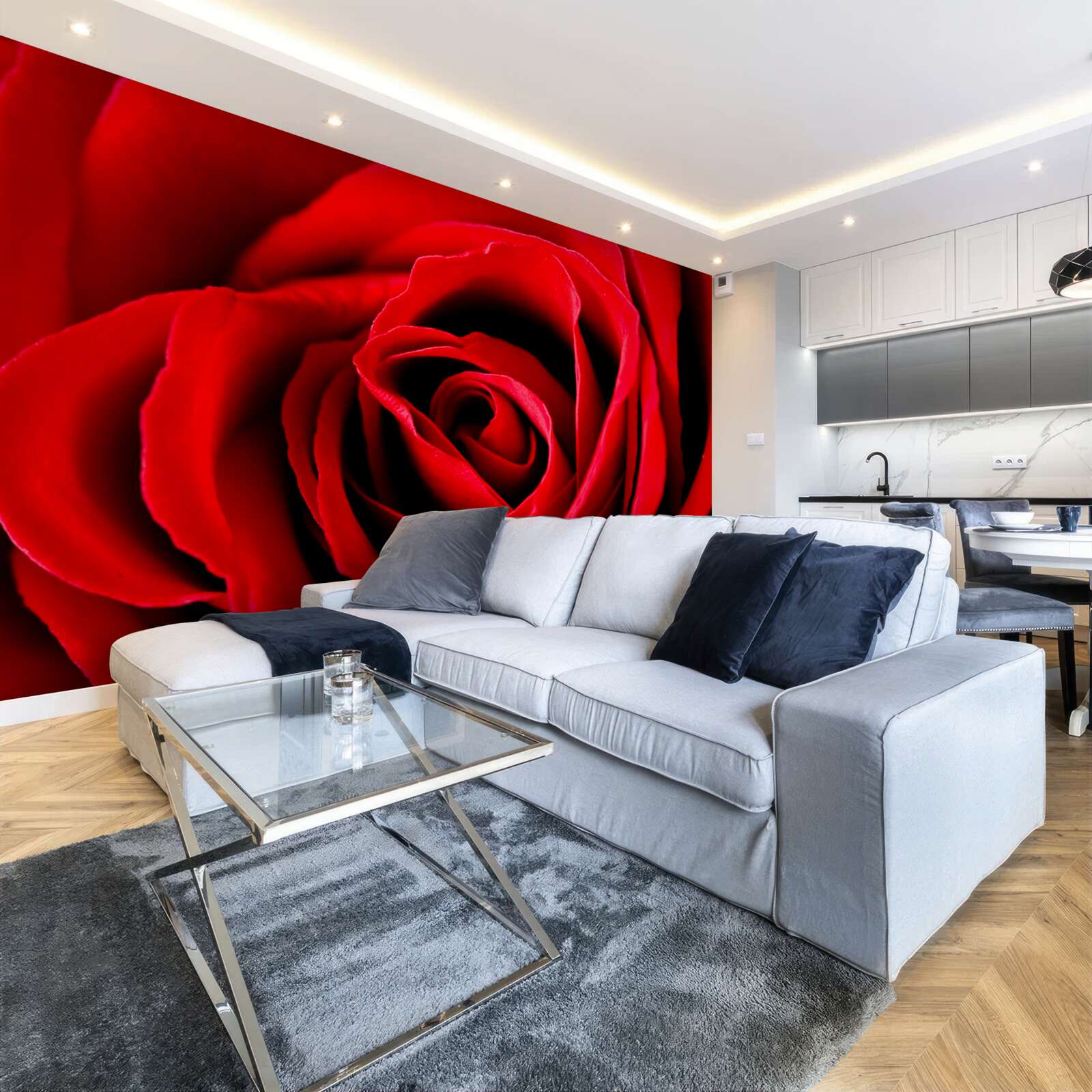 Papier peint magnifique rose écarlate