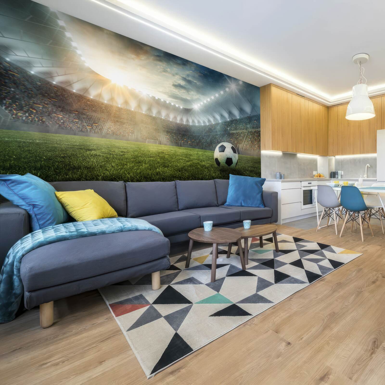 Papier peint le football est sur le terrain