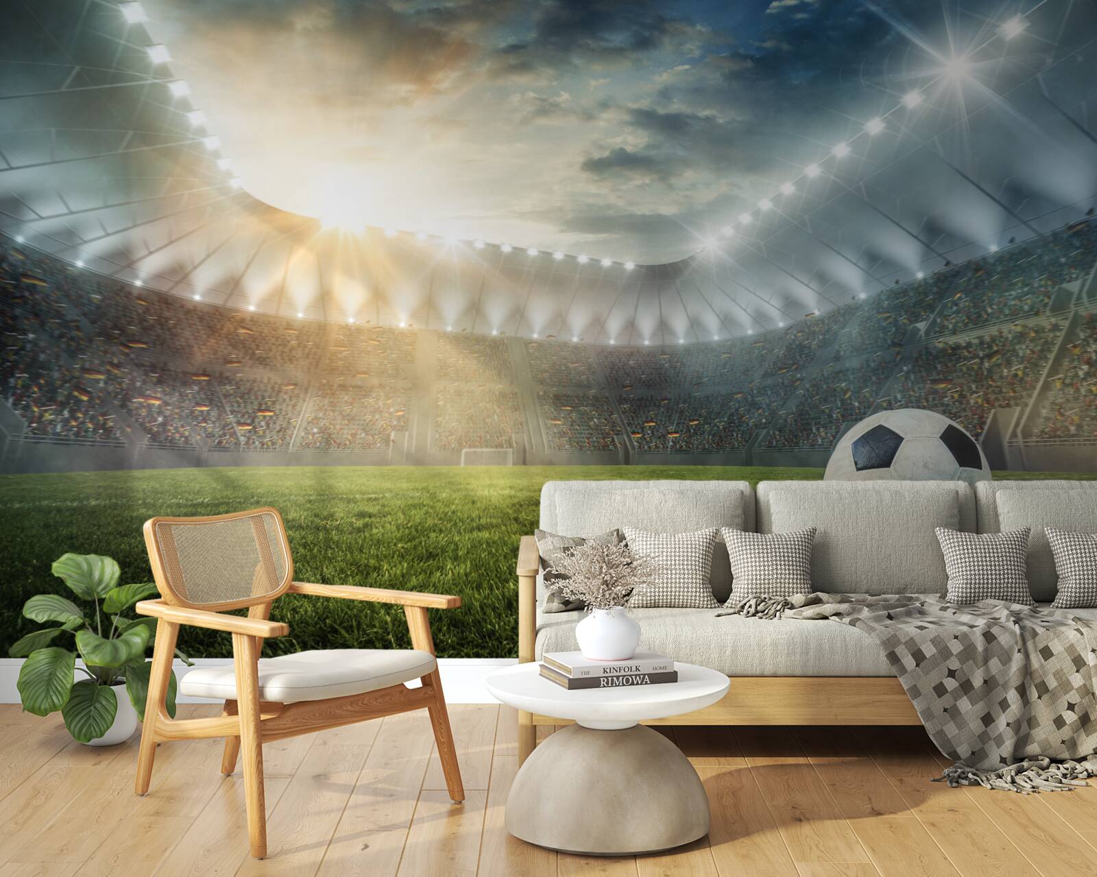 Papier peint le football est sur le terrain