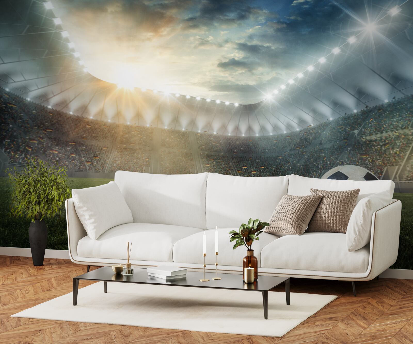 Papier peint le football est sur le terrain