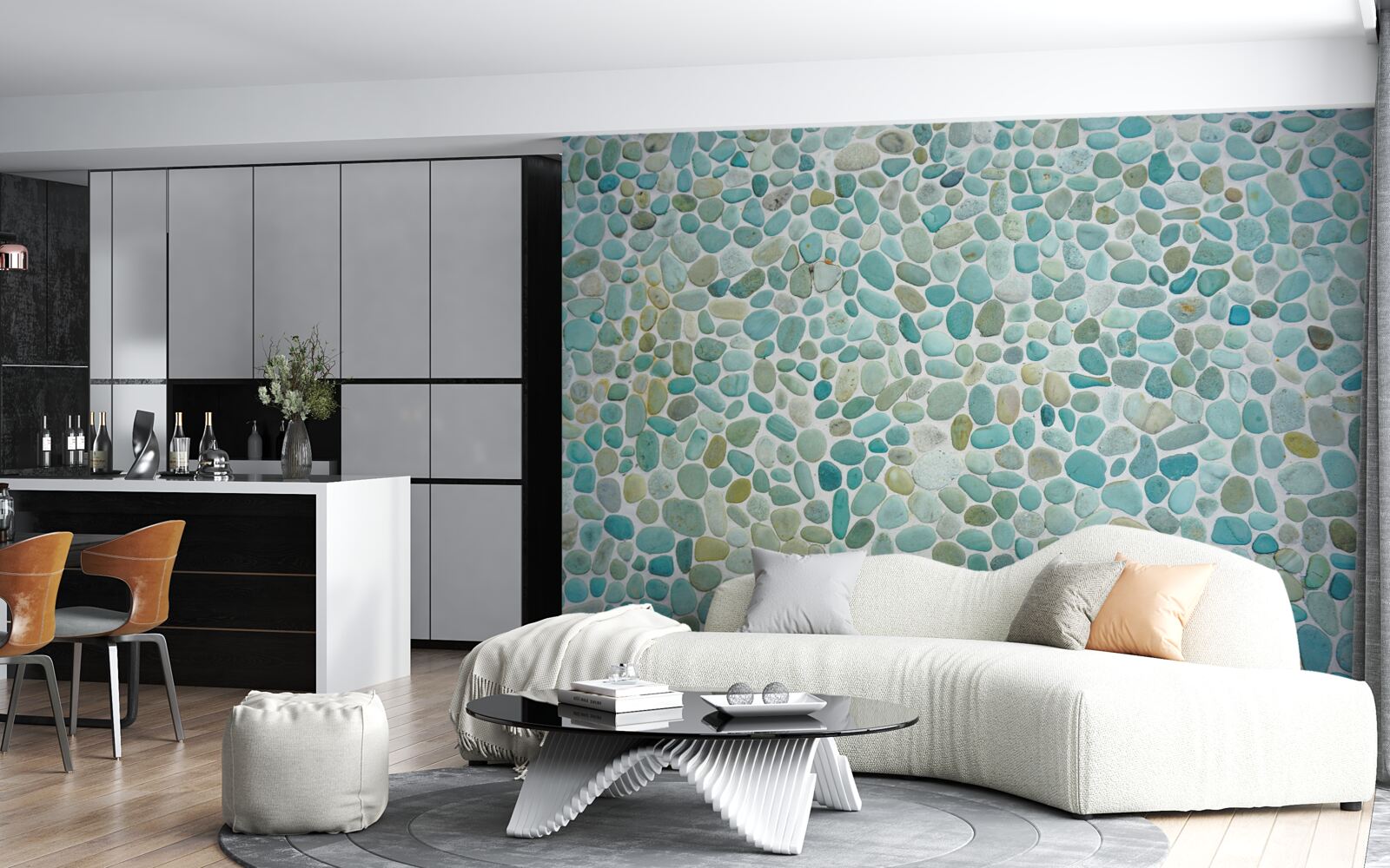 Papier peint pierres bleues de la mer