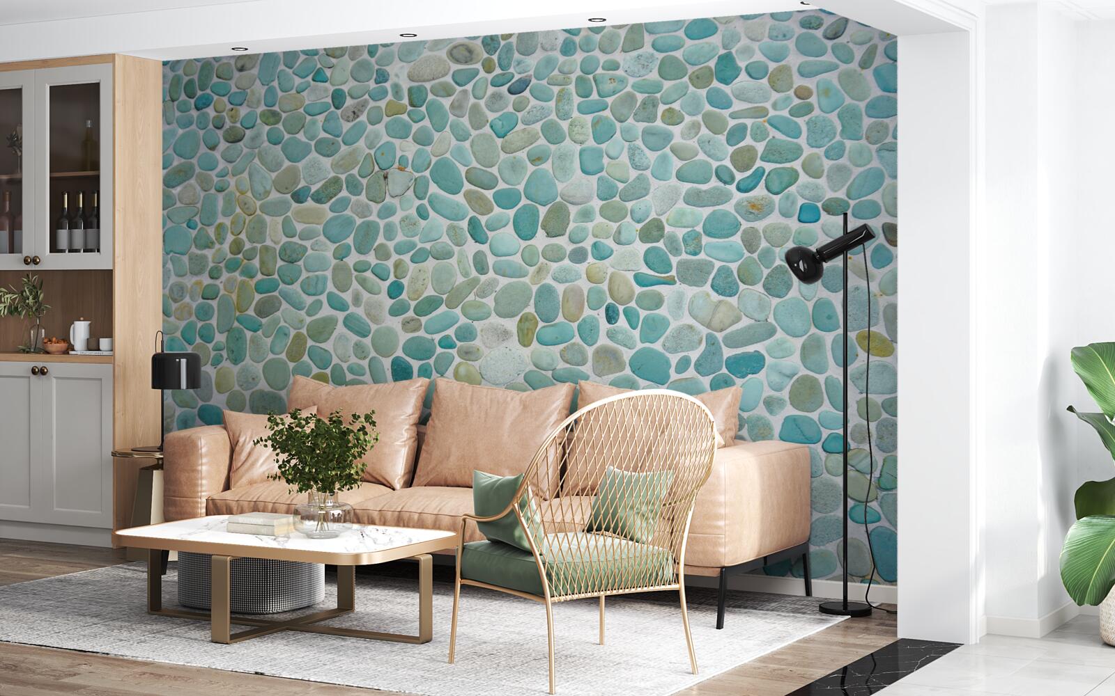 Papier peint pierres bleues de la mer