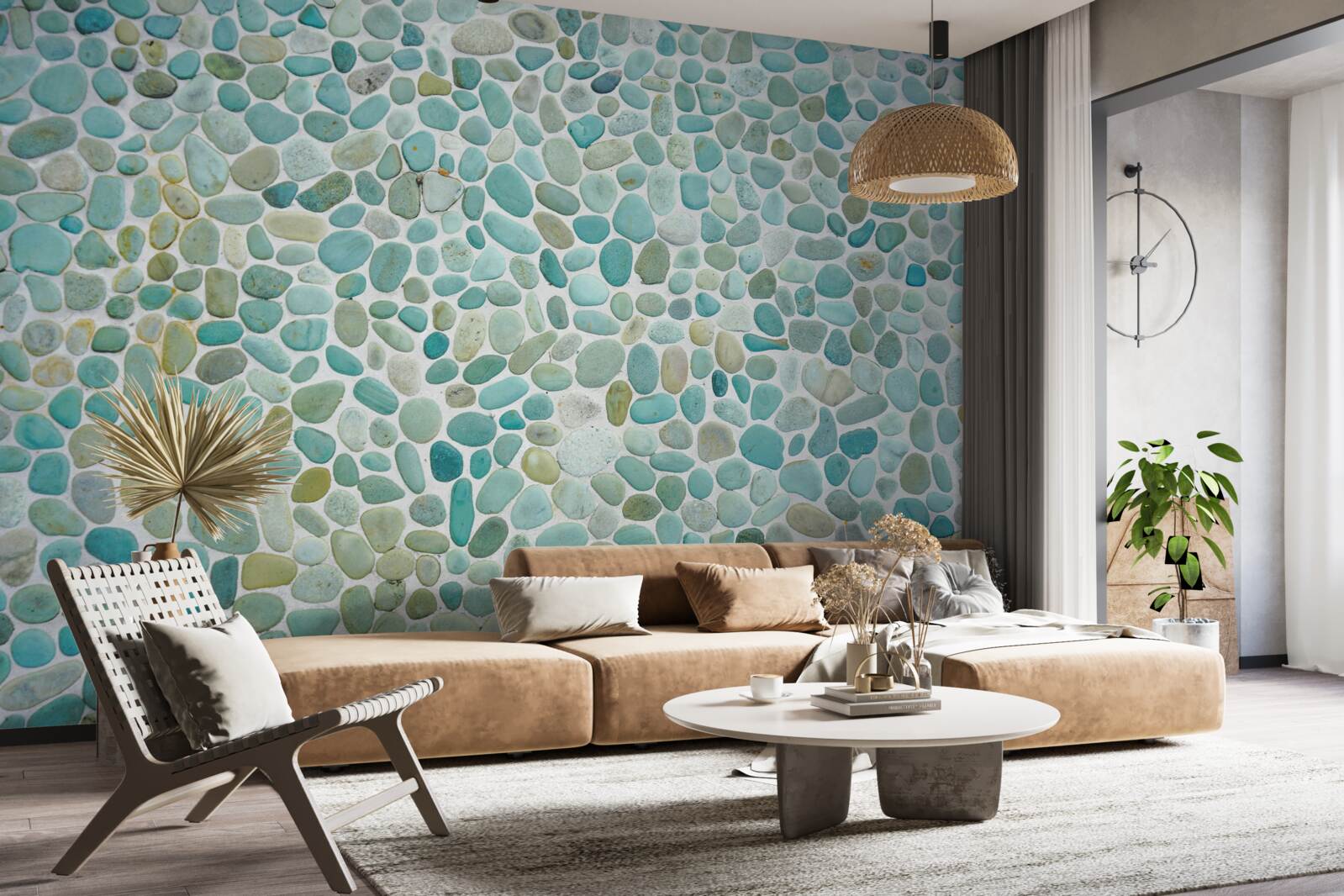 Papier peint pierres bleues de la mer