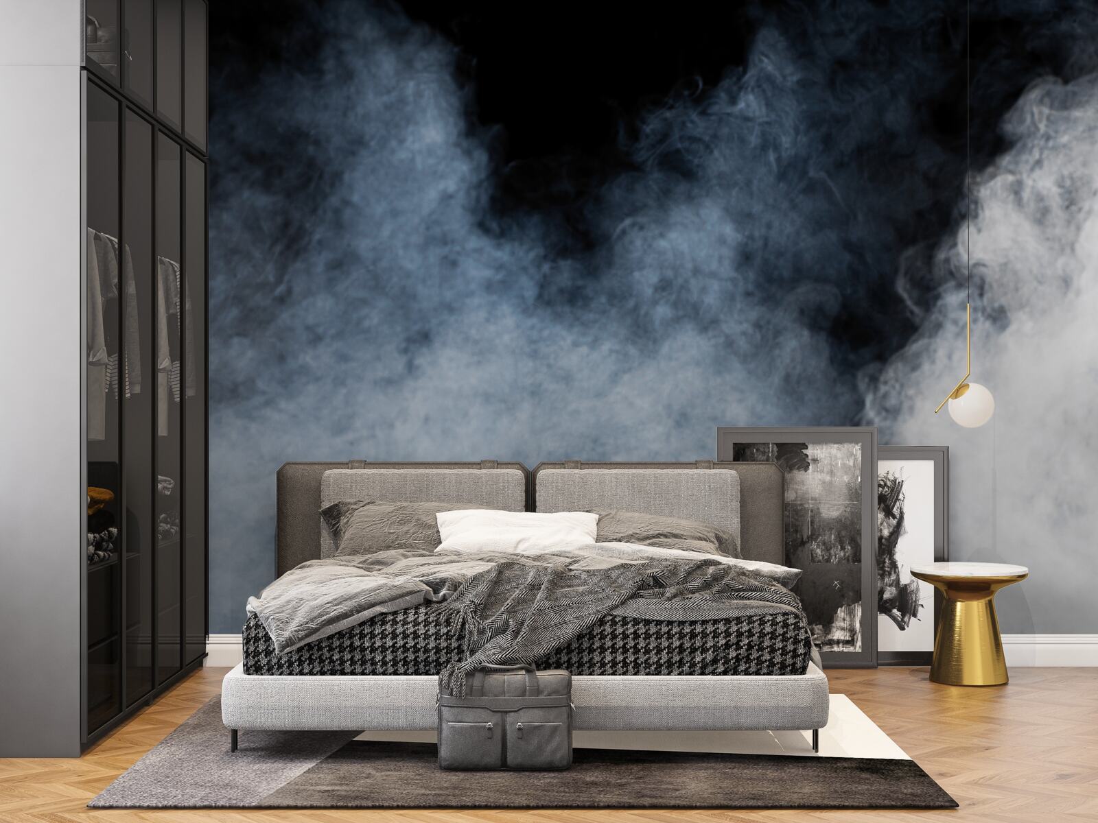 Papier peint un brouillard épais recouvre la forêt nocturne