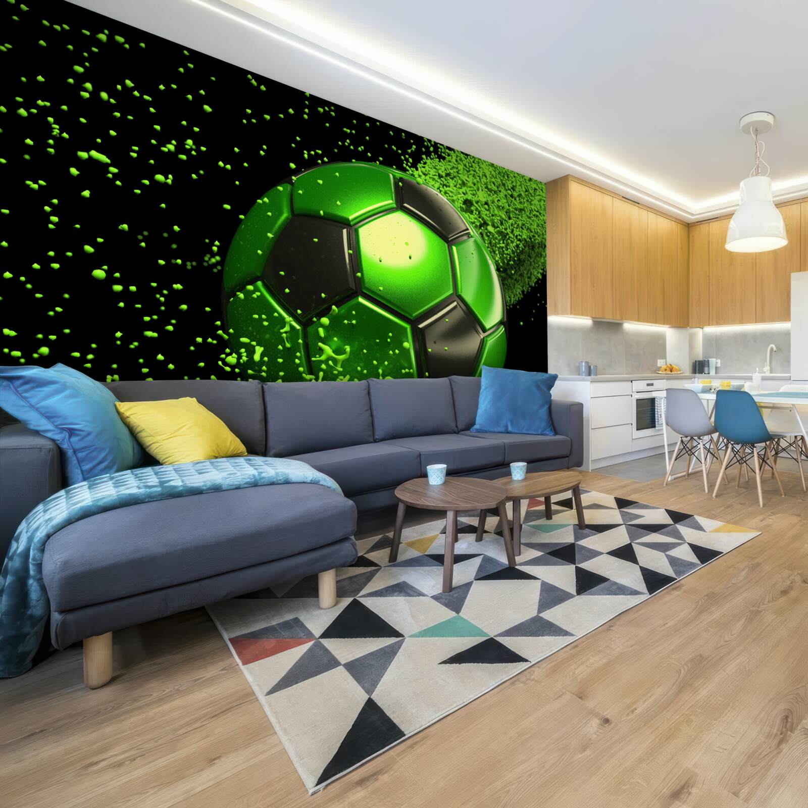 Papier peint éclairer la balle avec une lumière verte