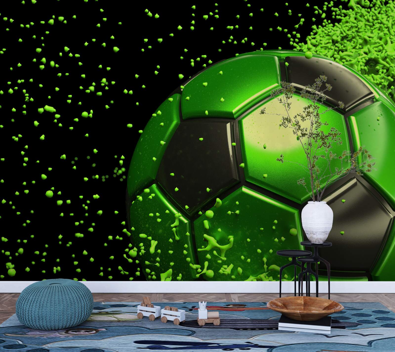 Papier peint éclairer la balle avec une lumière verte