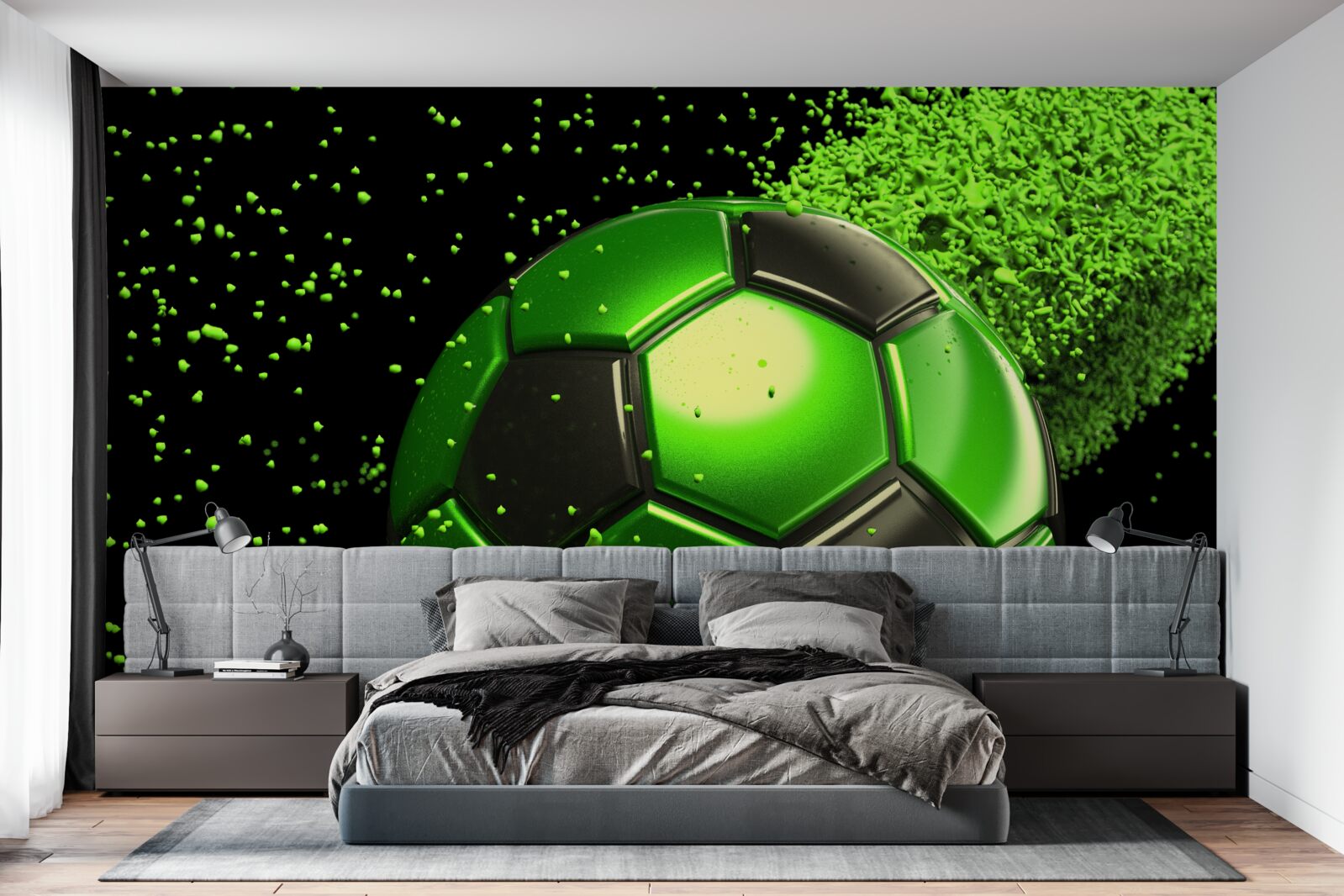 Papier peint éclairer la balle avec une lumière verte