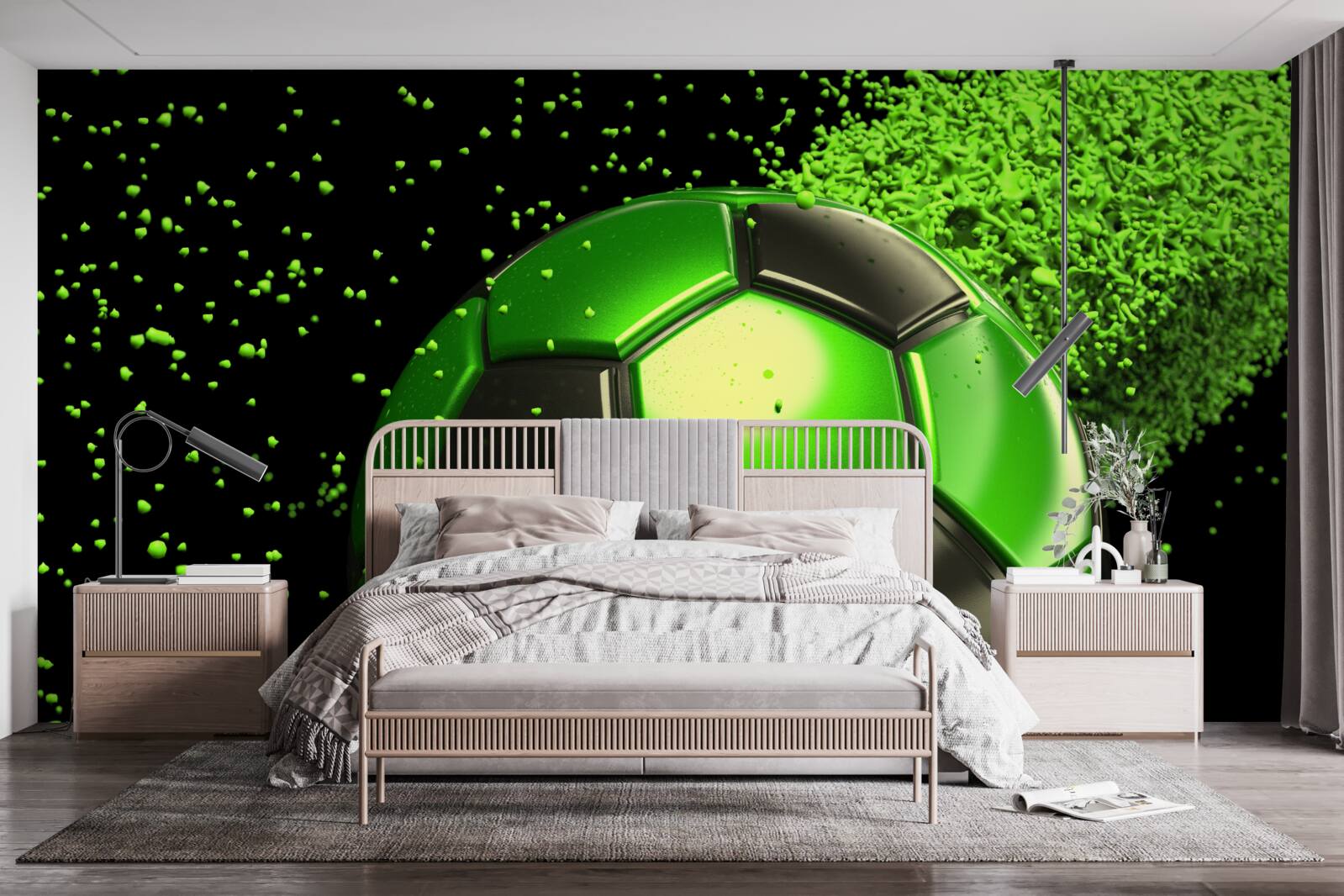 Papier peint éclairer la balle avec une lumière verte