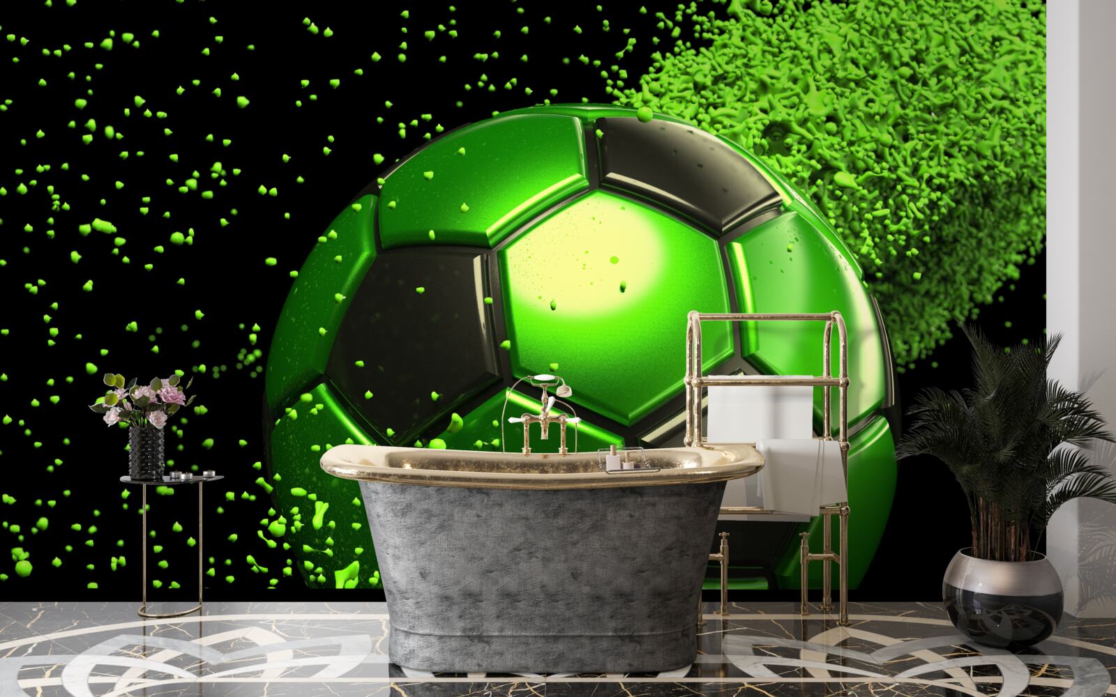 Papier peint éclairer la balle avec une lumière verte