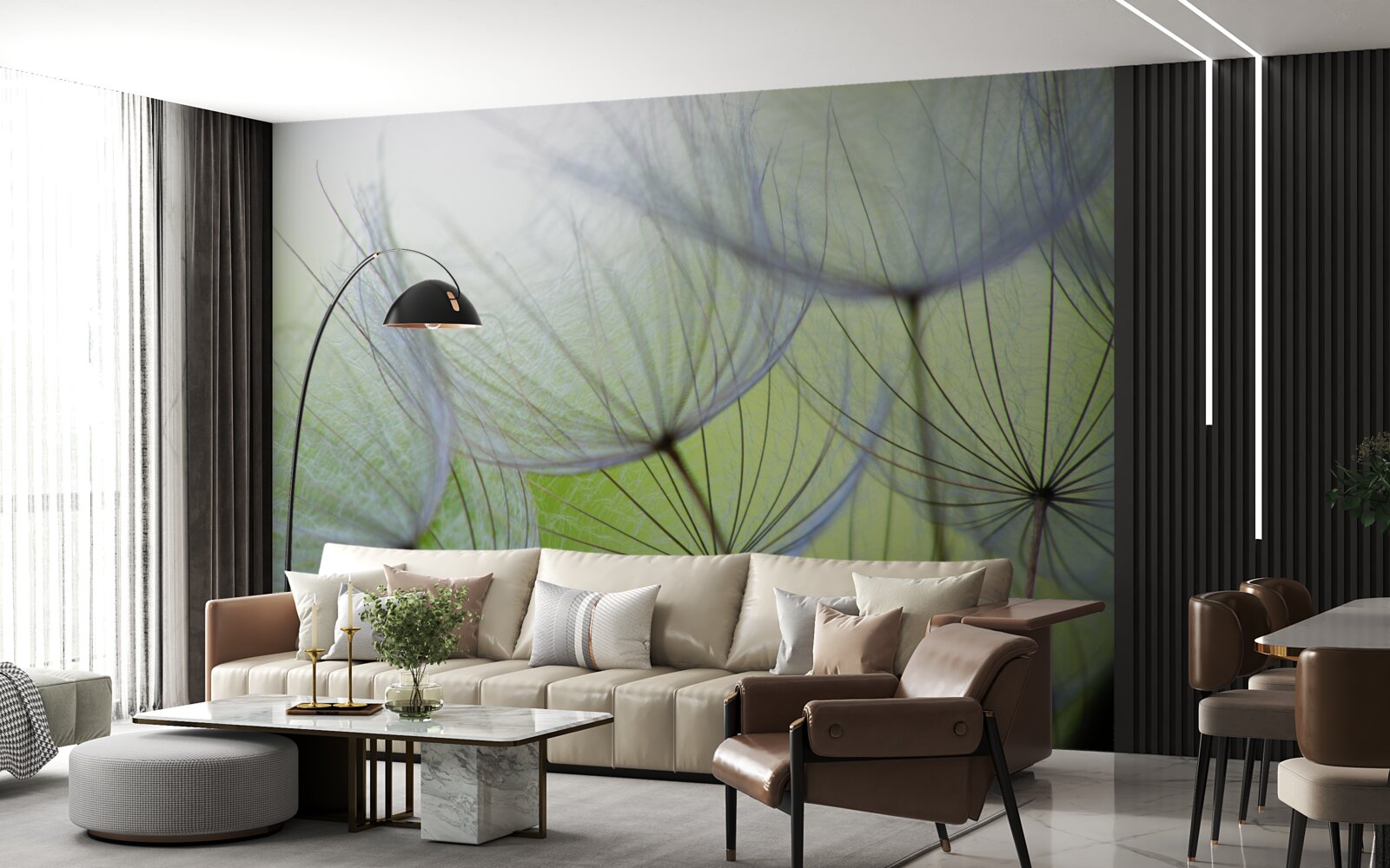 Papier peint les pissenlits se sont desséchés en automne