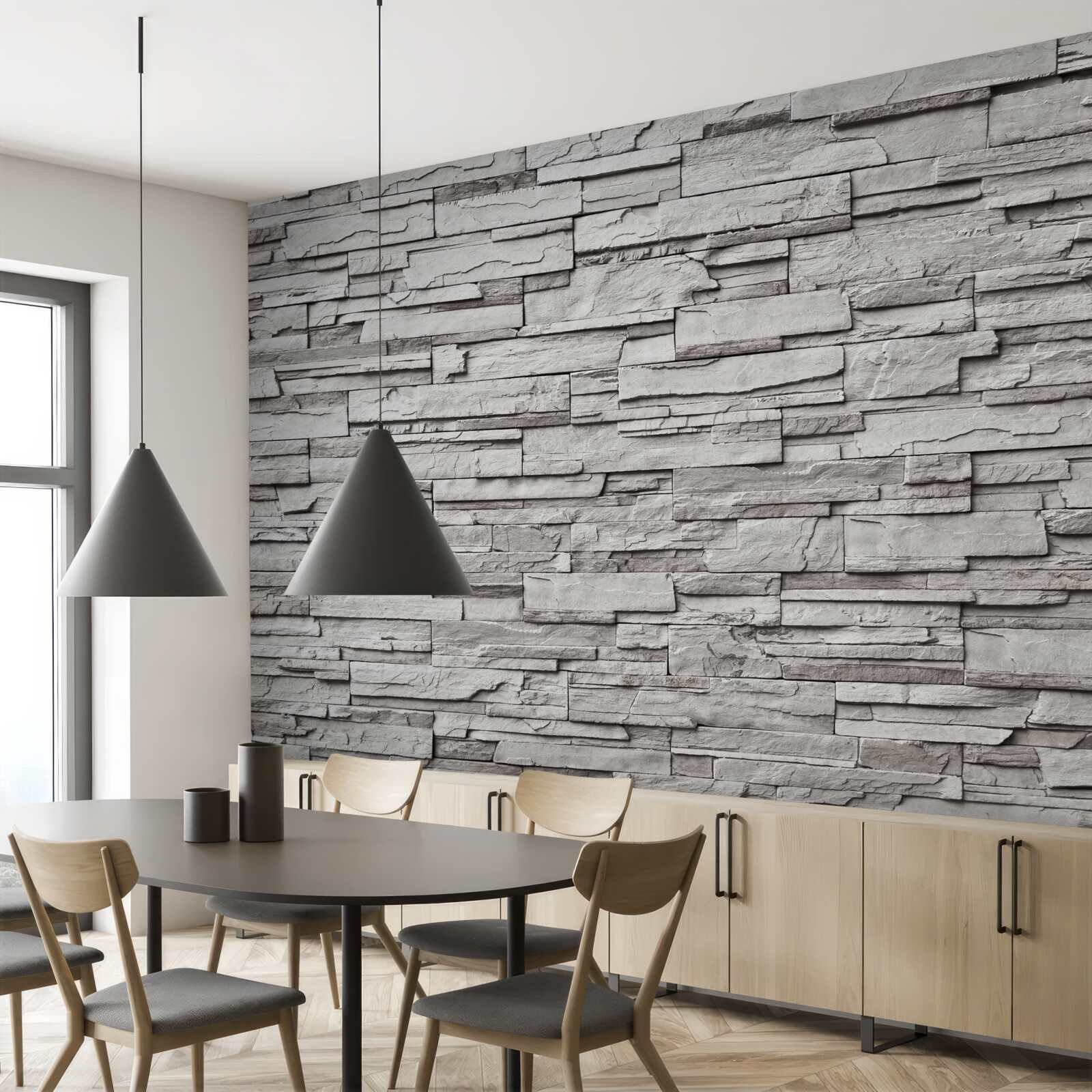 Papier peint mur en pierre blanche