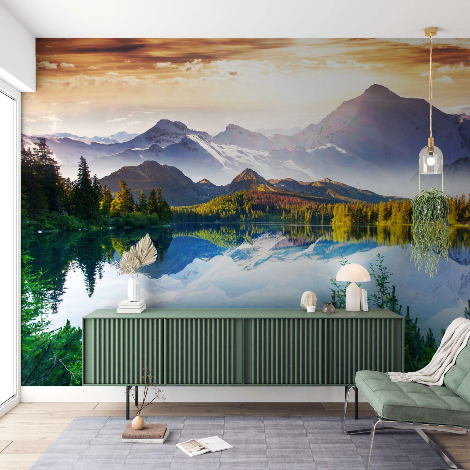 Papier peint les eaux du lac de montagne sont cristallines