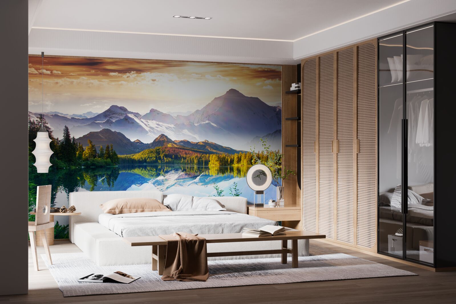 Papier peint les eaux du lac de montagne sont cristallines