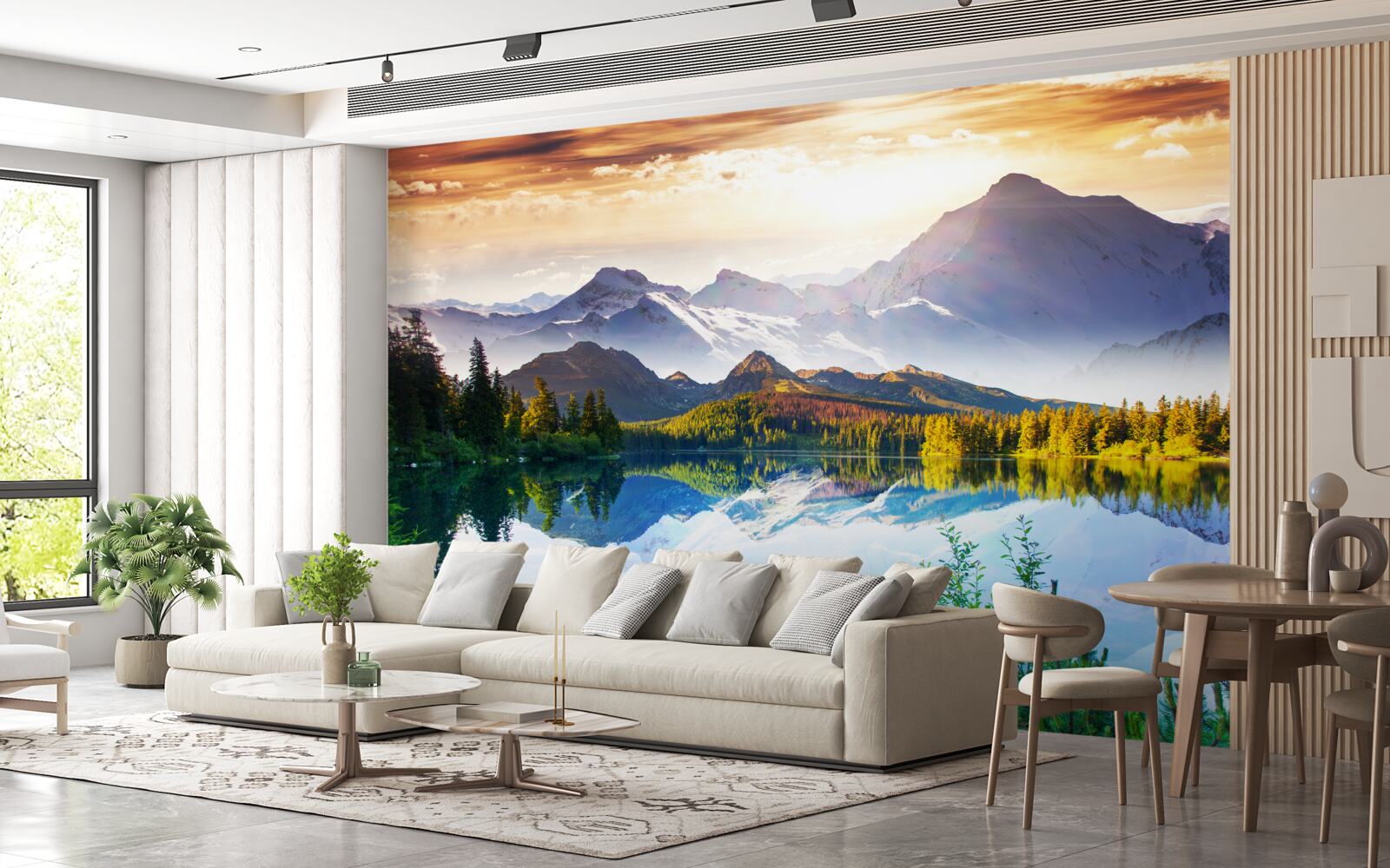 Papier peint les eaux du lac de montagne sont cristallines