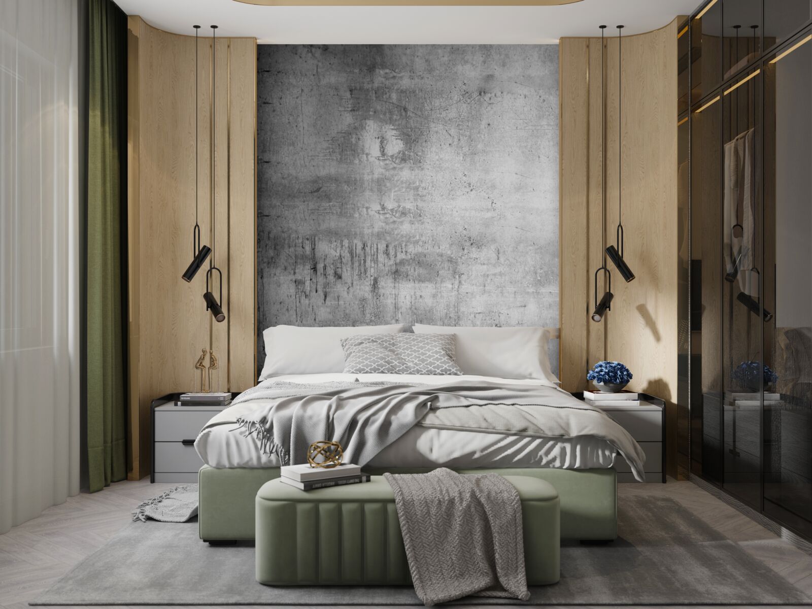 Papier peint surface métallique en nuances de gris