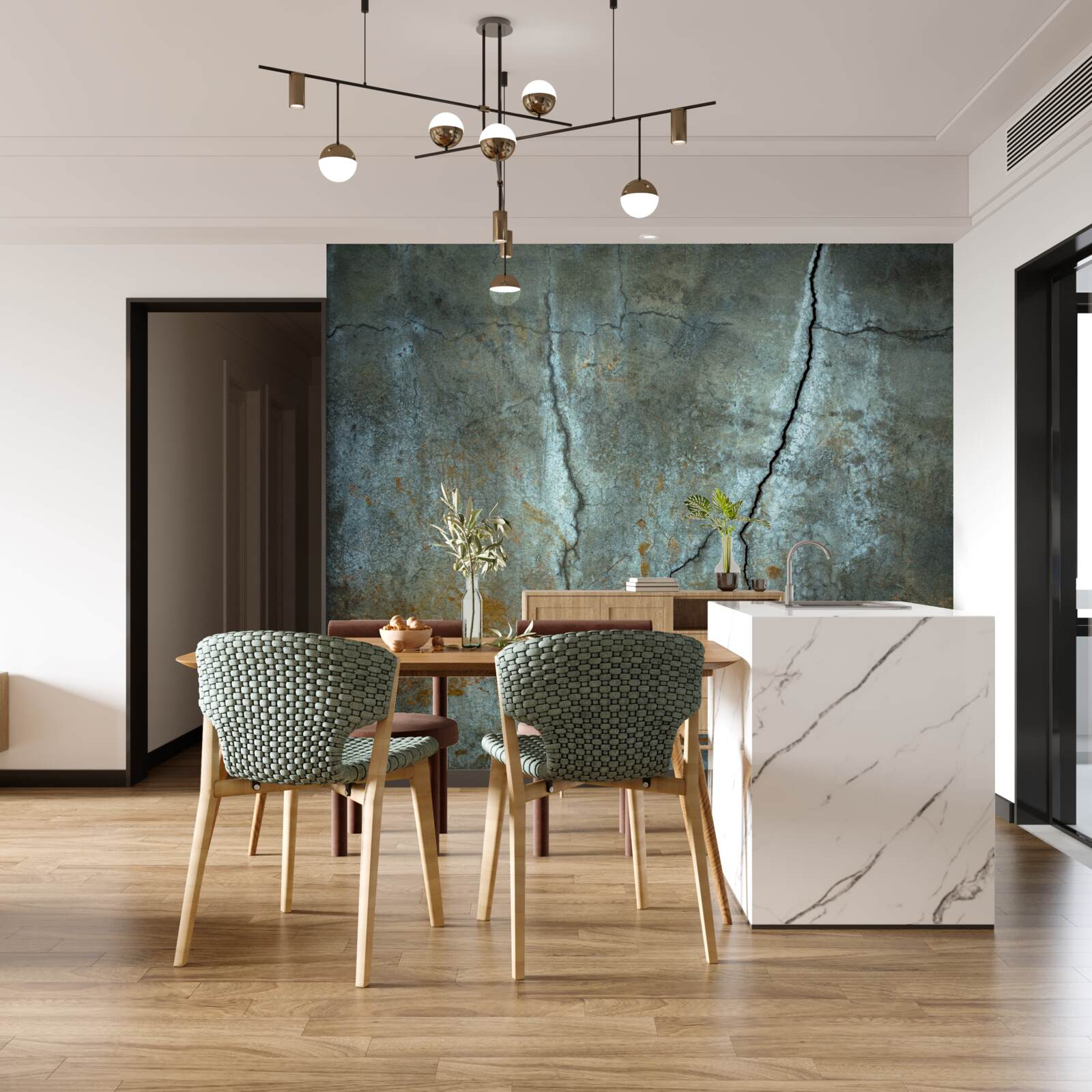 Papier peint des éclairs se sont abattus sur la zone boisée