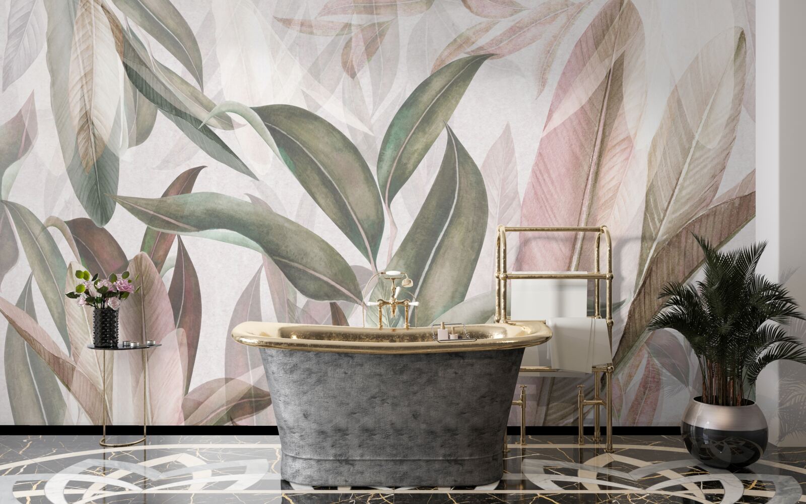 Papier peint feuilles de fougères des tropiques