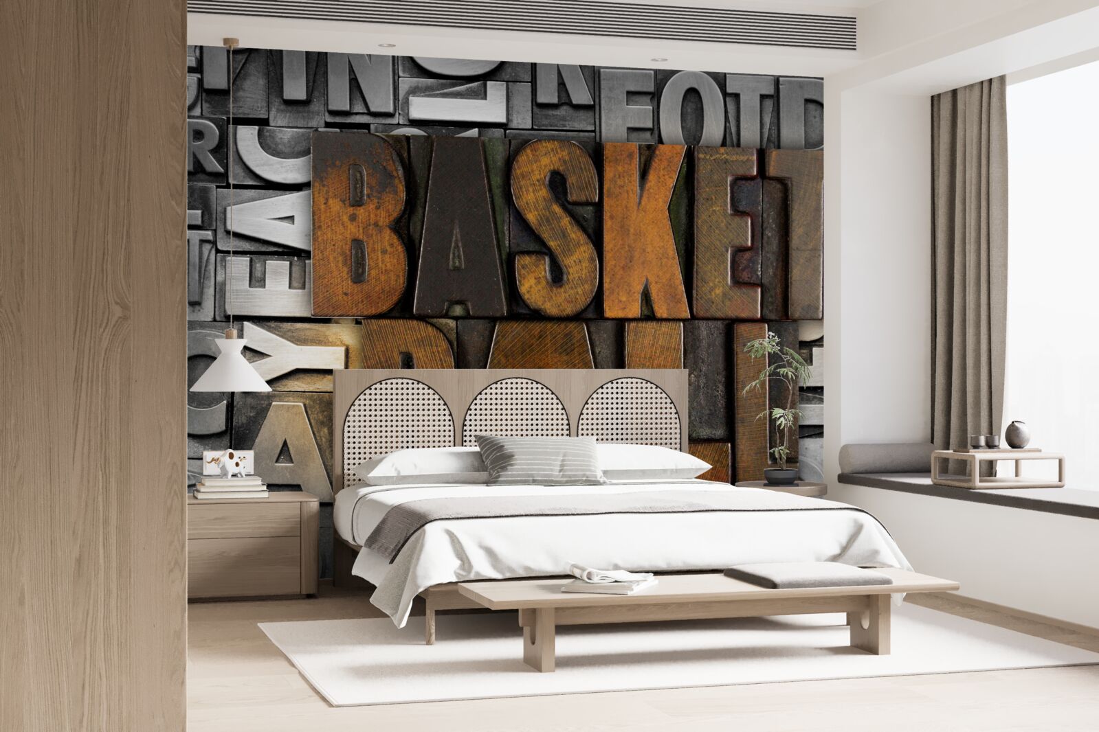 Papier peint "basket" gravé sur métal