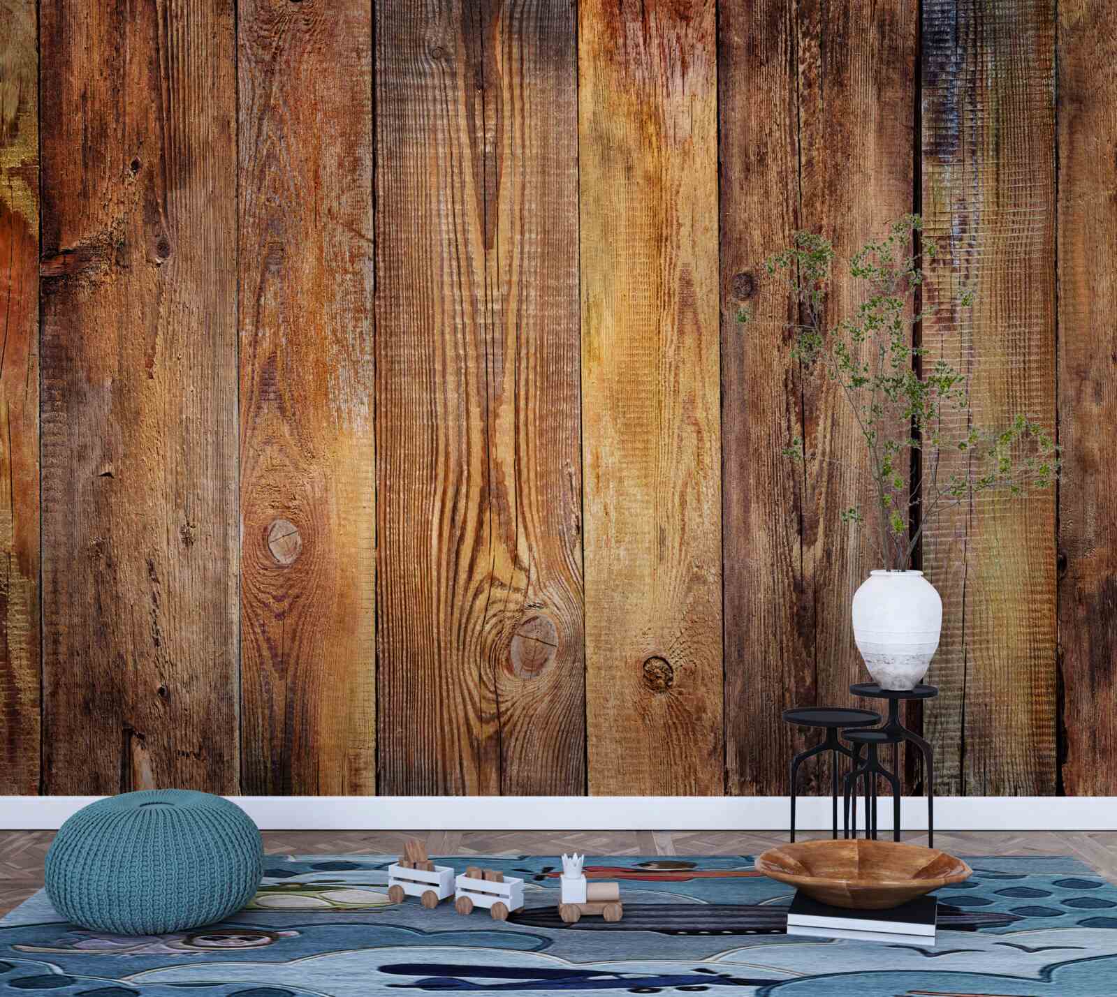 Papier peint Planches de parquet posées verticalement