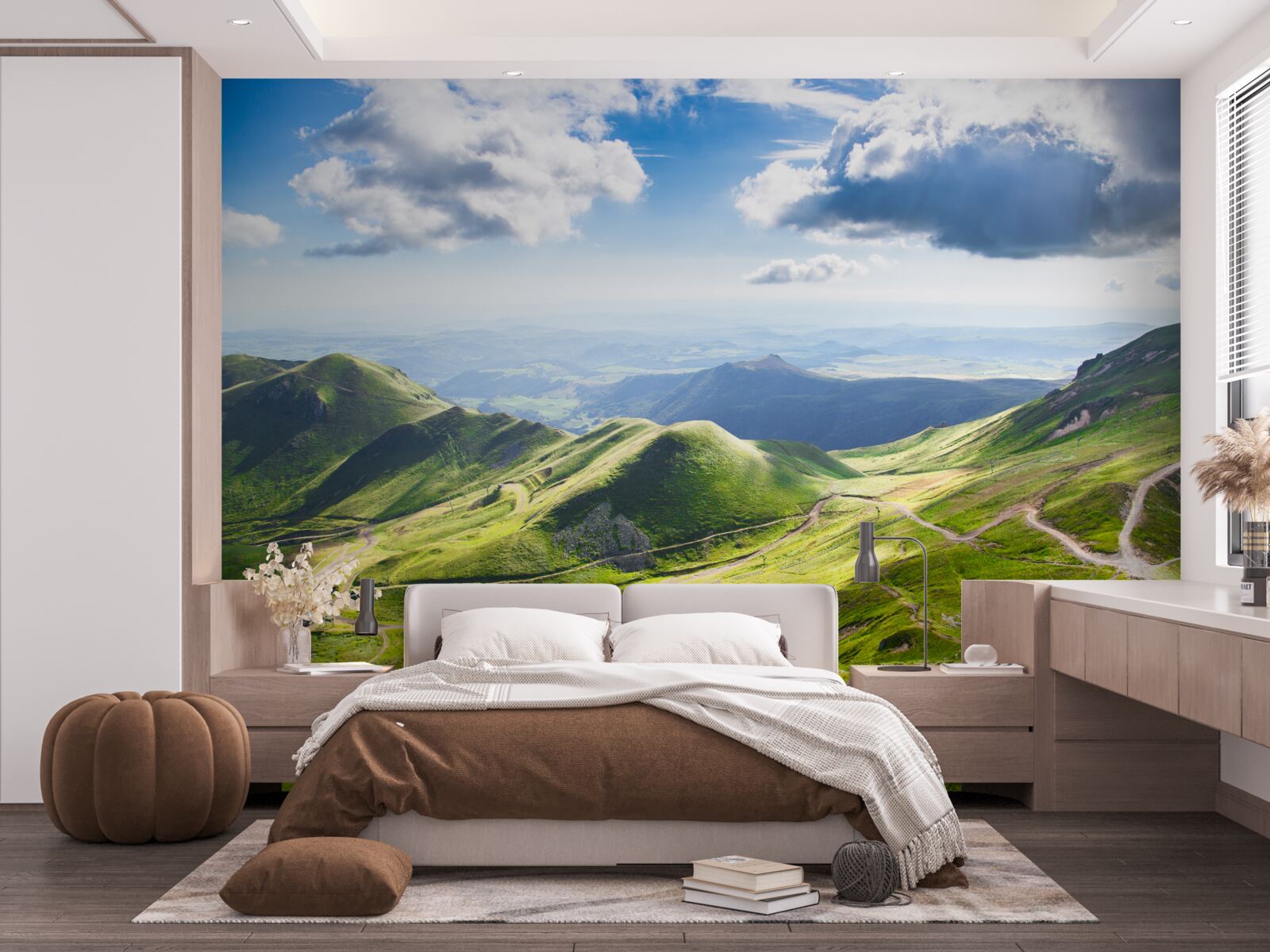 Papier peint sentiers de randonnée le long des sommets montagneux