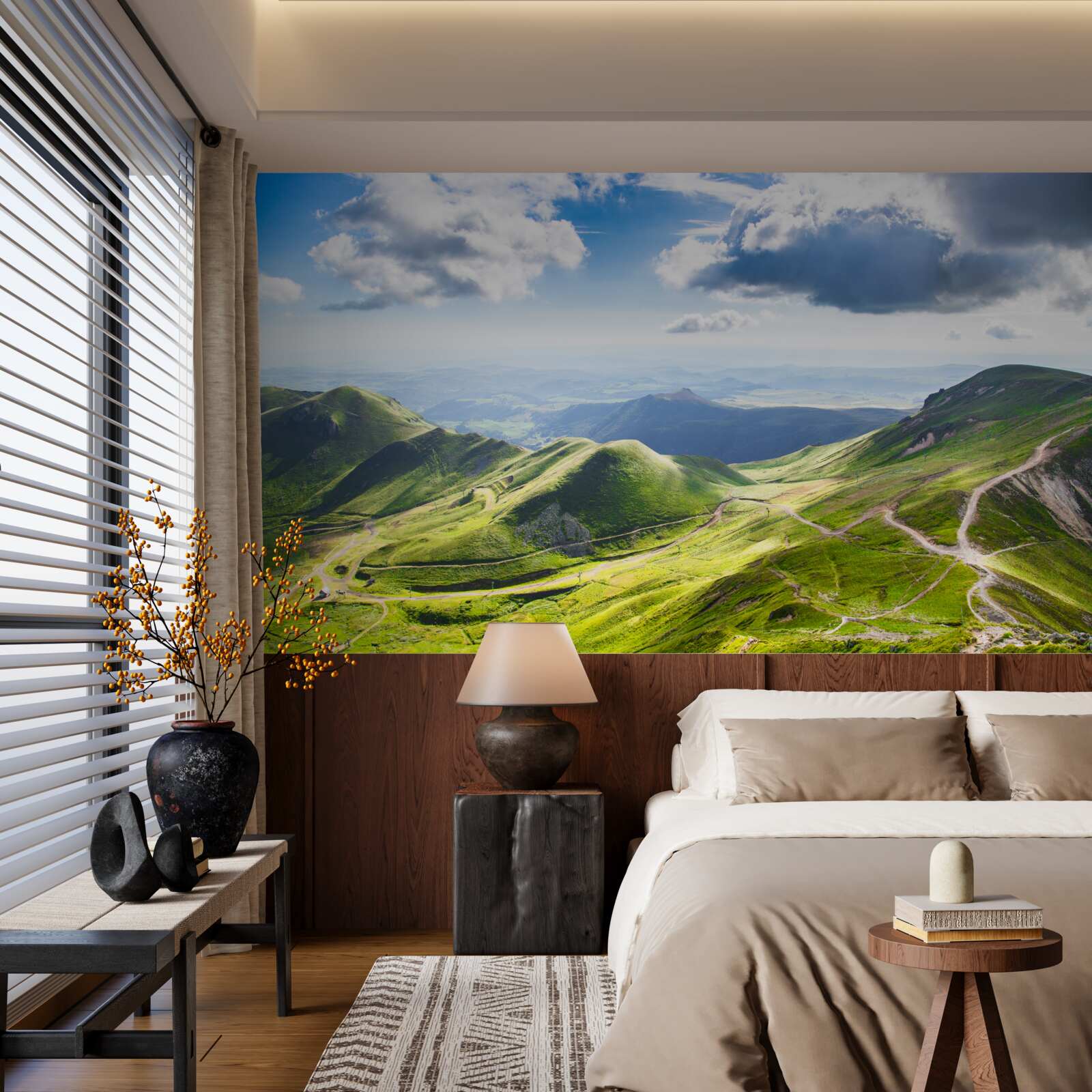 Papier peint sentiers de randonnée le long des sommets montagneux