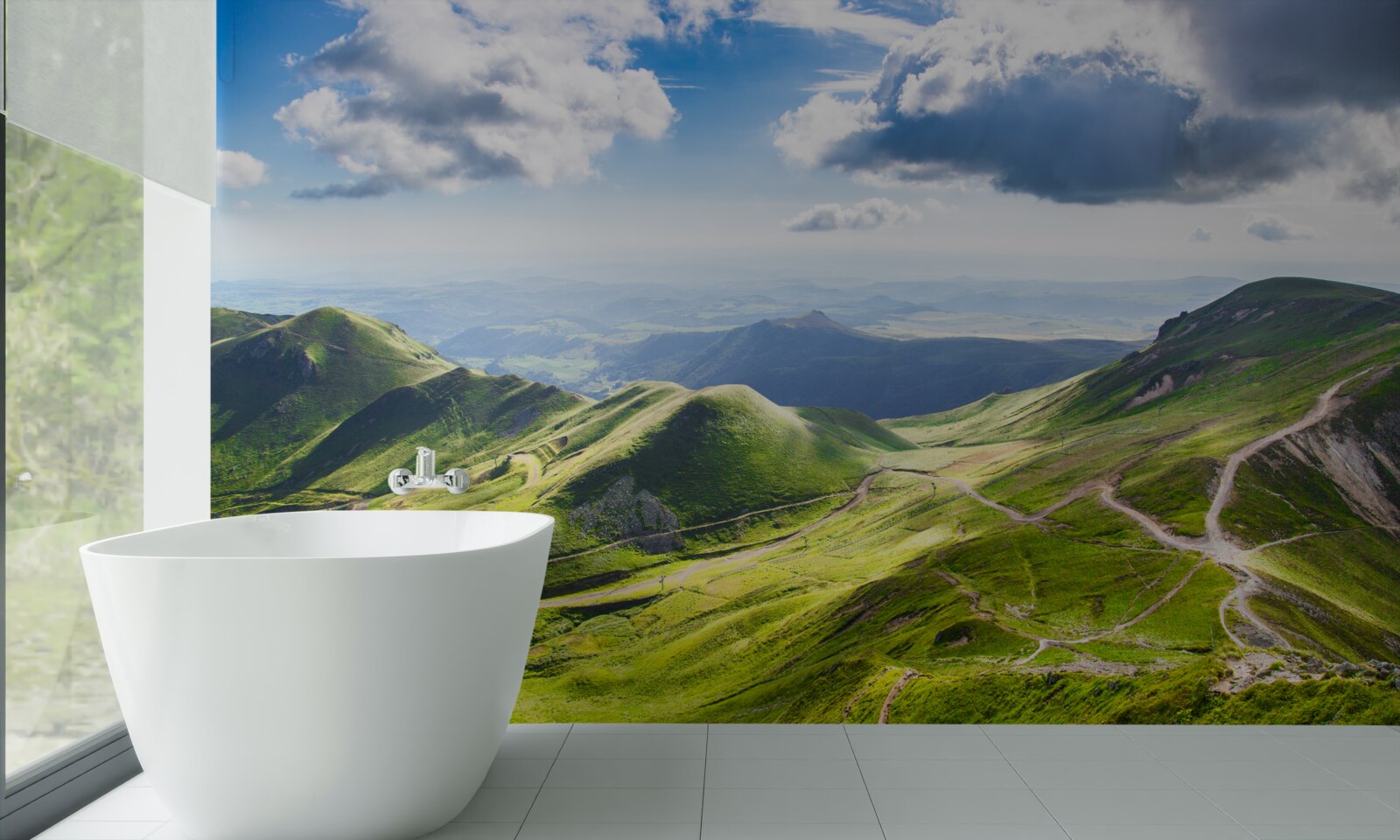 Papier peint sentiers de randonnée le long des sommets montagneux