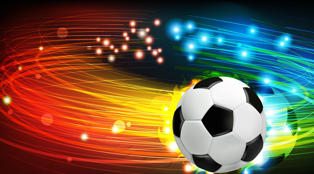 Papier peint Parmi la palette de couleurs vives, on trouve le football