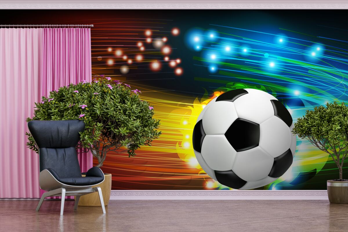 Papier peint Parmi la palette de couleurs vives, on trouve le football