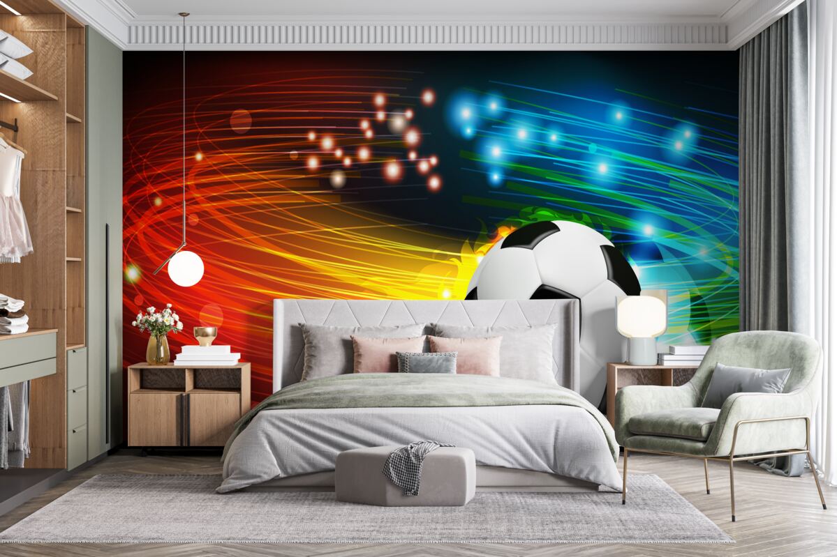 Papier peint Parmi la palette de couleurs vives, on trouve le football