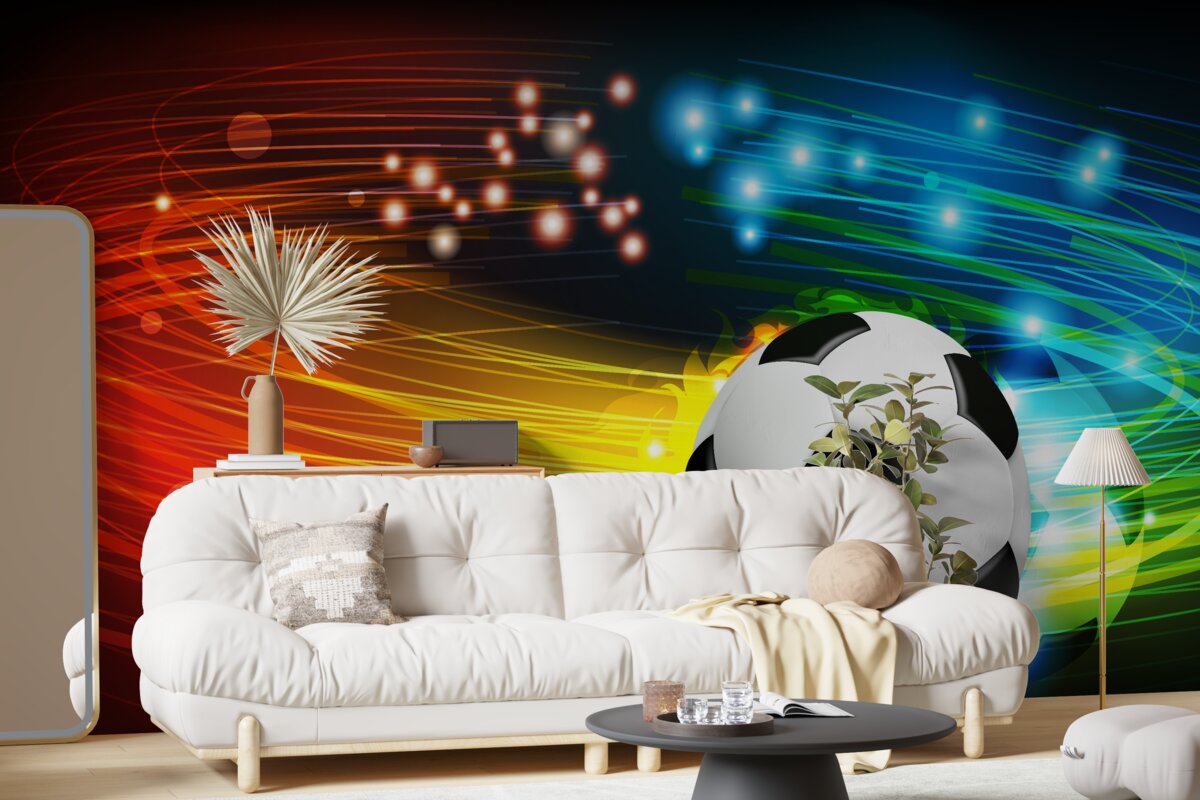 Papier peint Parmi la palette de couleurs vives, on trouve le football