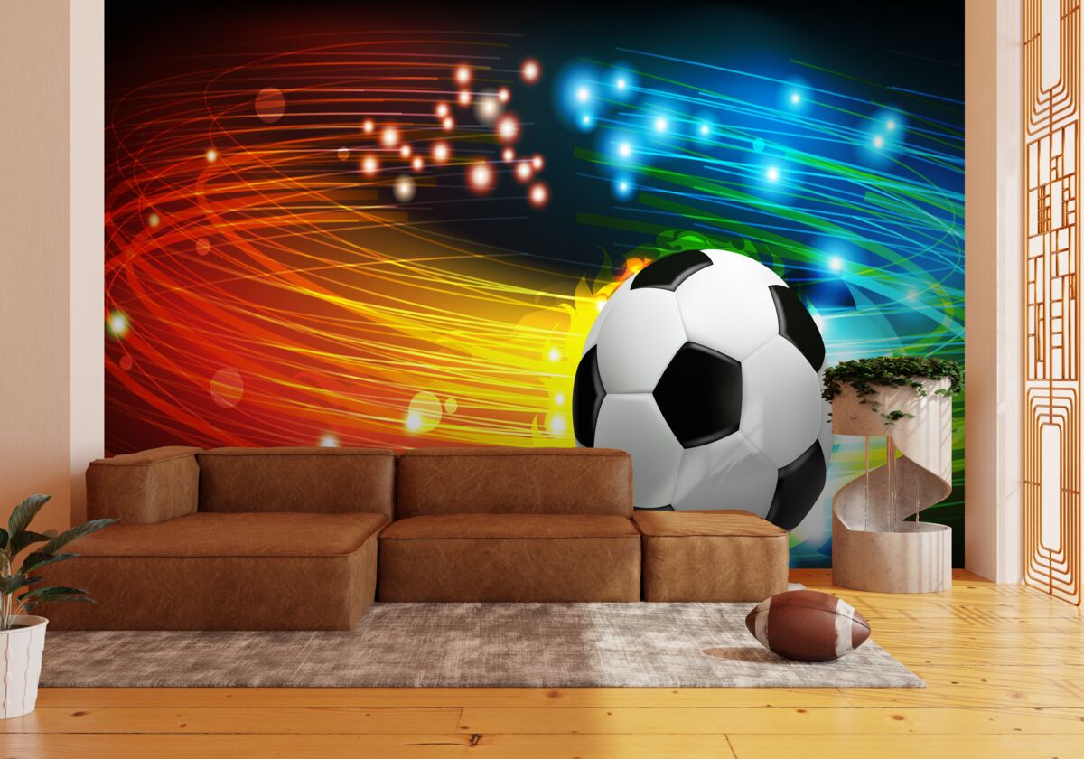 Papier peint Parmi la palette de couleurs vives, on trouve le football