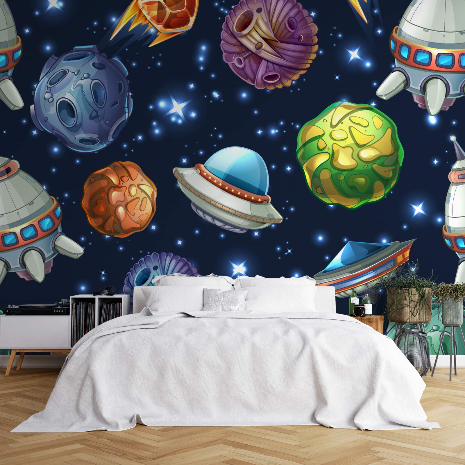 Papier peint dispositifs aérospatiaux et comètes dans l'univers