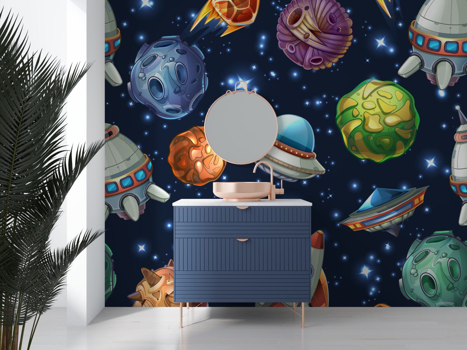 Papier peint dispositifs aérospatiaux et comètes dans l'univers
