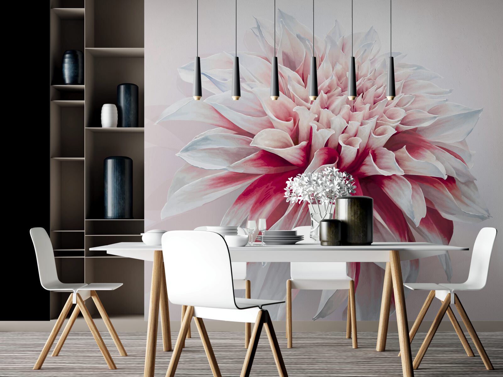 Papier peint superbe astra donut en rouge et blanc