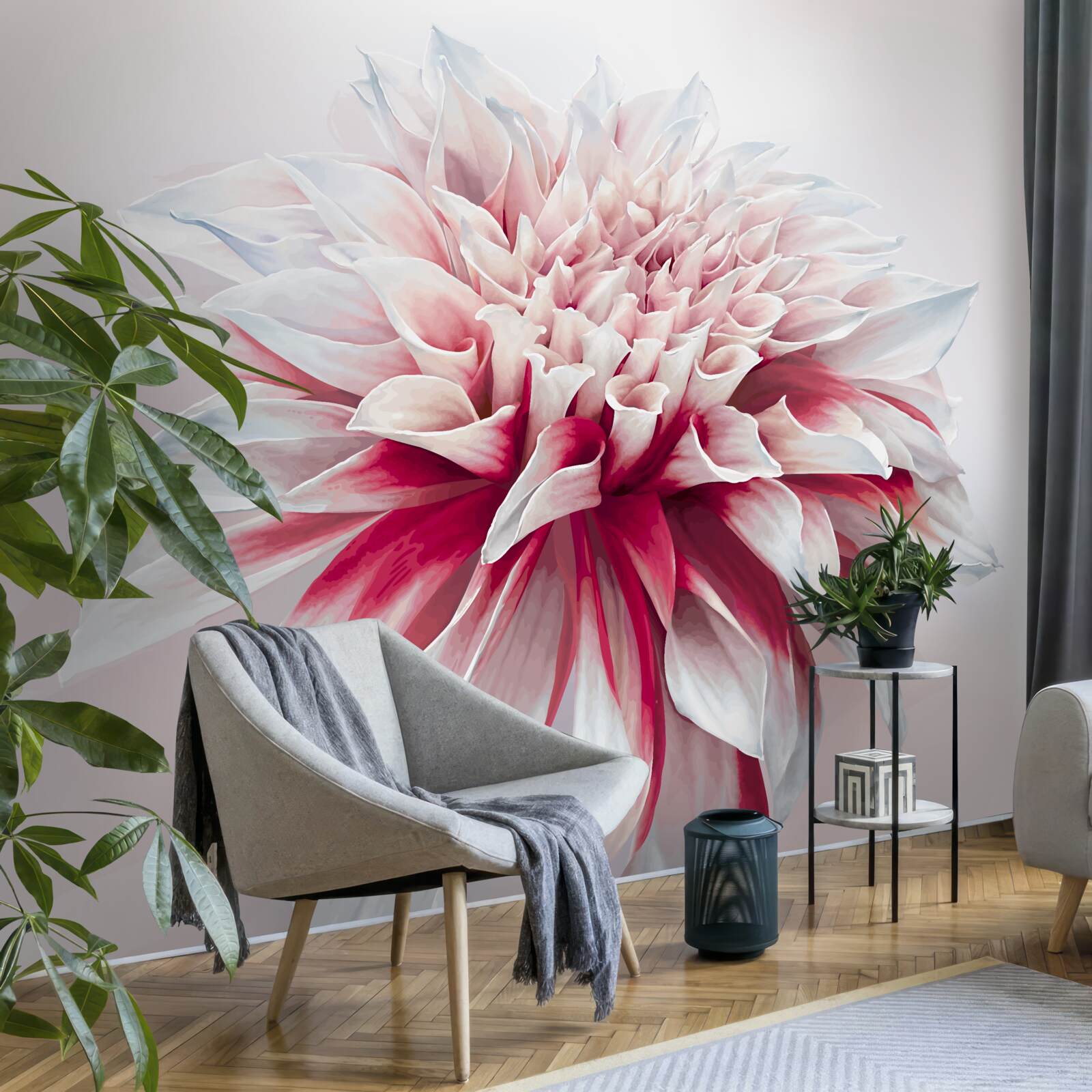 Papier peint superbe astra donut en rouge et blanc