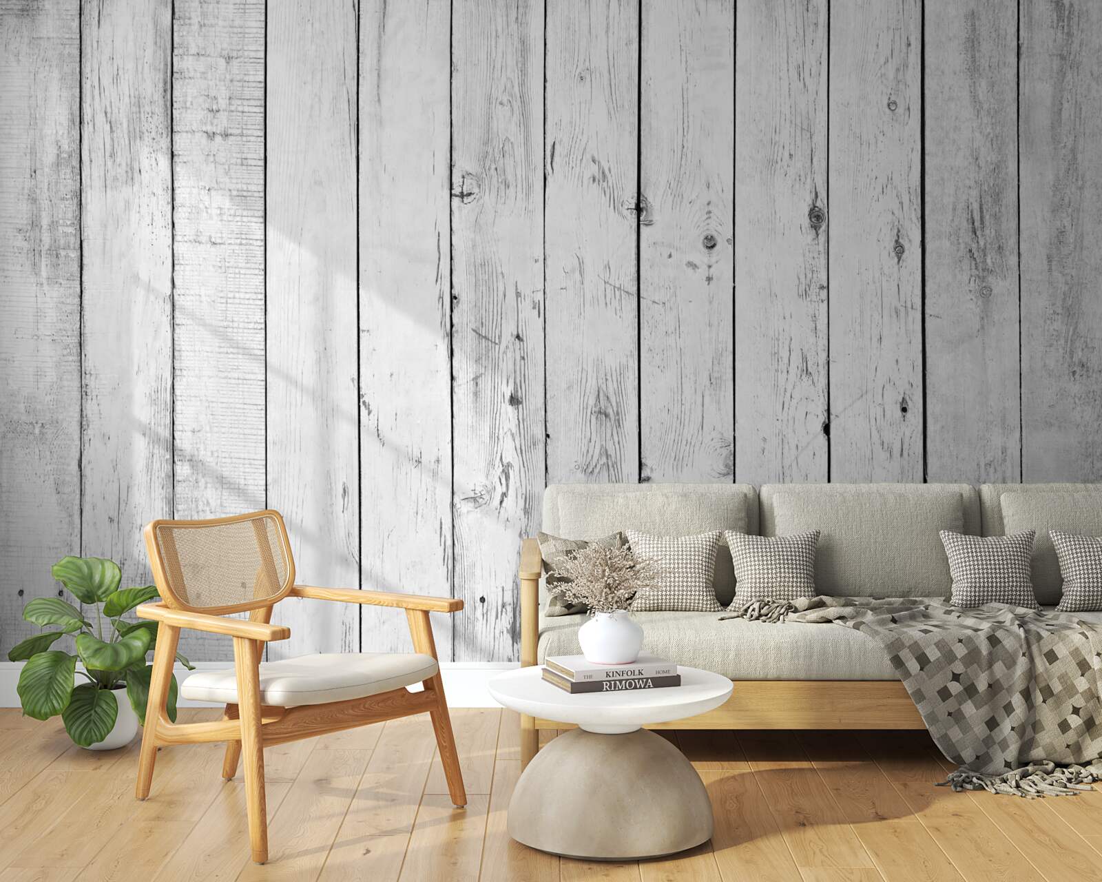 Papier peint parquet blanc