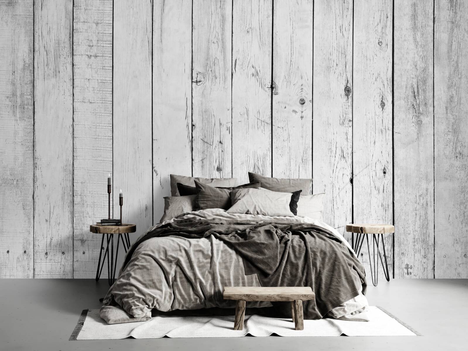 Papier peint parquet blanc