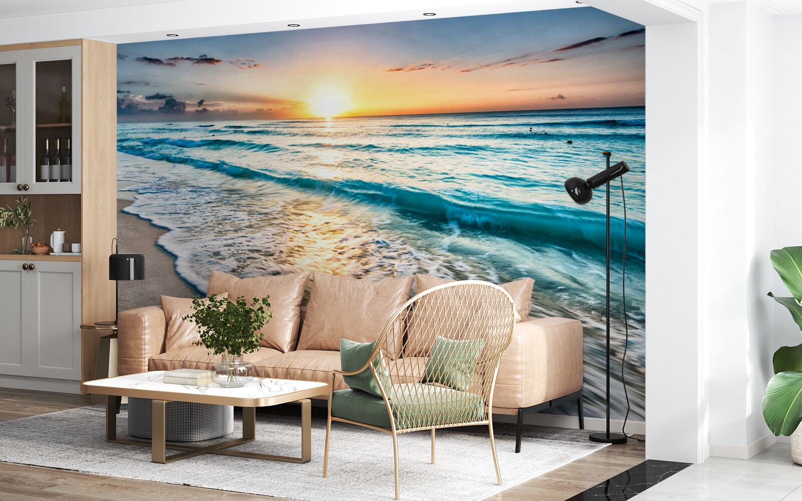 Papier peint la mer au soleil