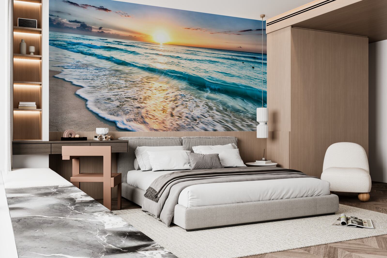 Papier peint la mer au soleil