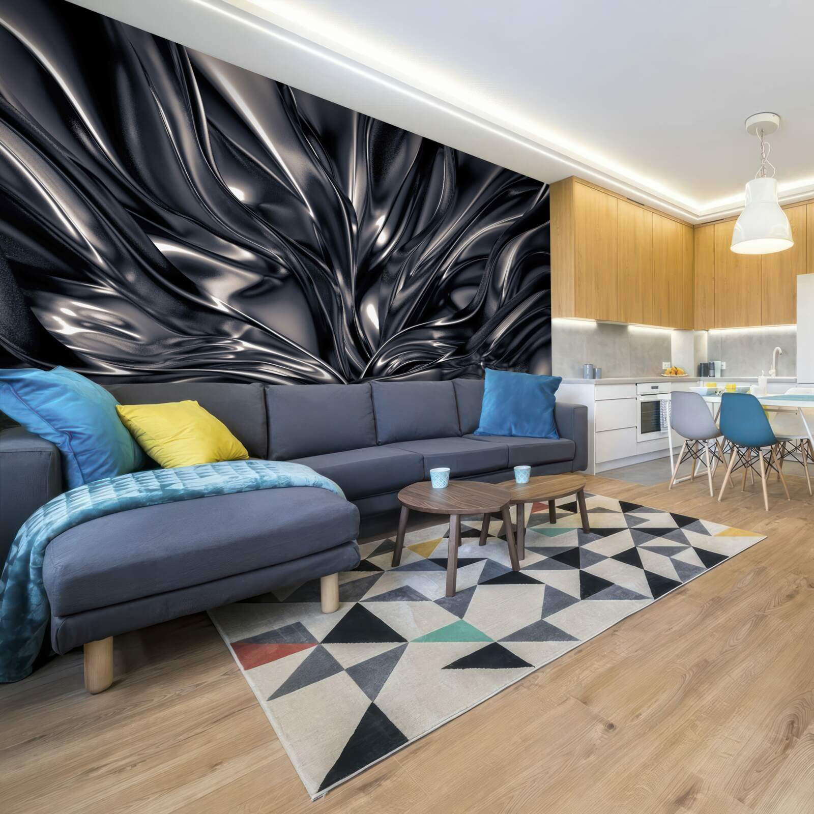 Papier peint gouttes d'eau dans un lac nocturne